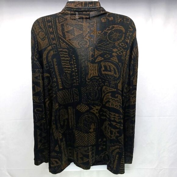 Chico's Travelers Jacket Bkack Tribal Art- to- Wear One Button Women's  Size 3. - Picture 4 of 14